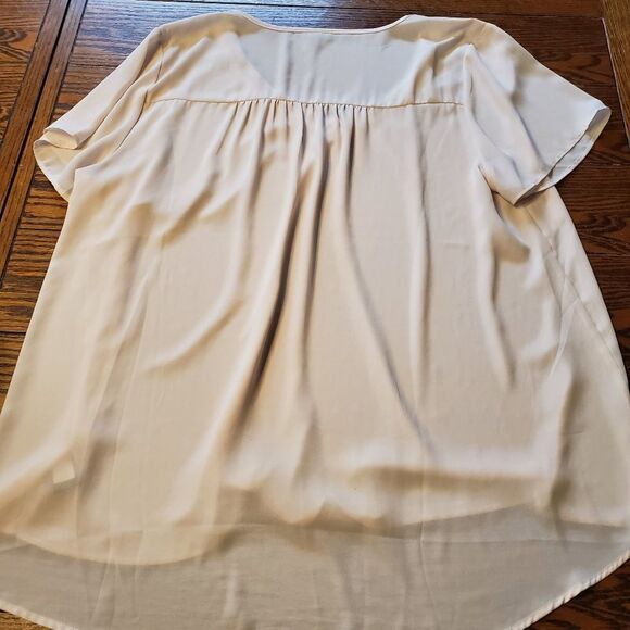 Torrid pale pink georgette eyelet  blouse size 2 - Picture 2 of 7
